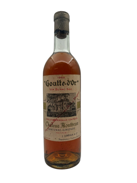 Flasche Weißwein Goutte-d'Or Château Montrum 1959