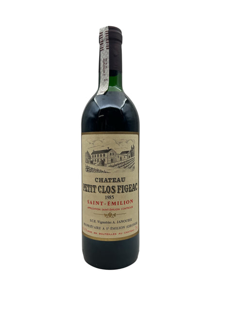 Flasche Rotwein Petit Clos Figeac Chateau 1985