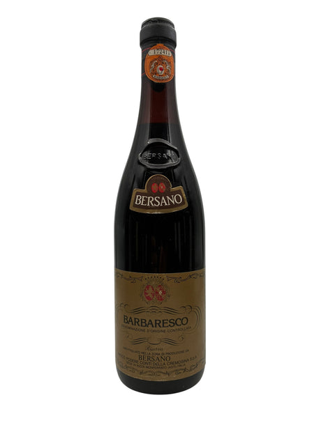 Flasche Barbaresco Bersano 1975 mit braunem Etikett
