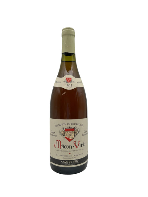 Flasche Mâcon Viré Cave de Viré 1995 Weißwein aus Burgund.