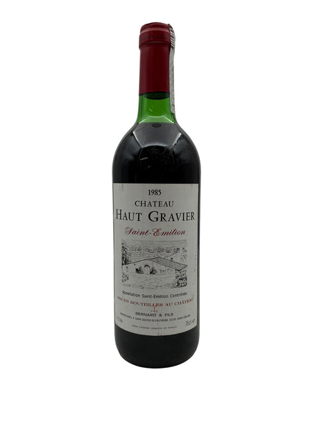 Flasche Rotwein Saint-Émilion Chateau Haut Gravier 1985