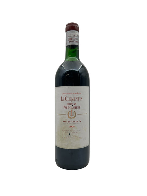 Flasche Rotwein Le Clementin Chateau Pape Clement 1990
