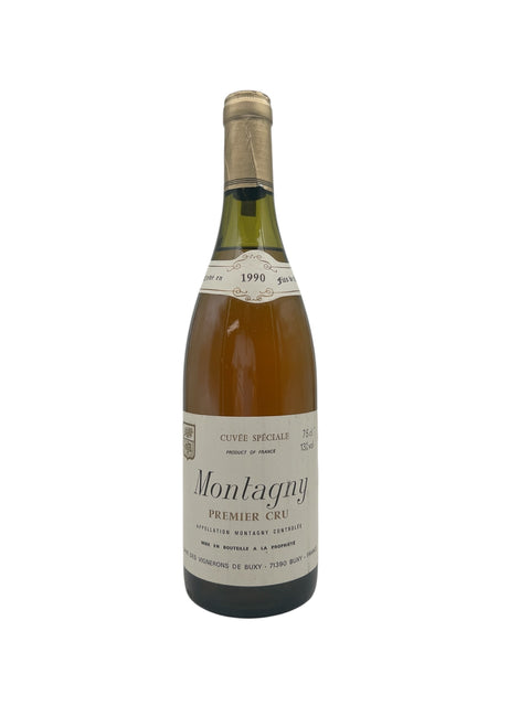 Flasche Montagny Premier Cru Les Vignerons de Buxy 1990 Weißwein