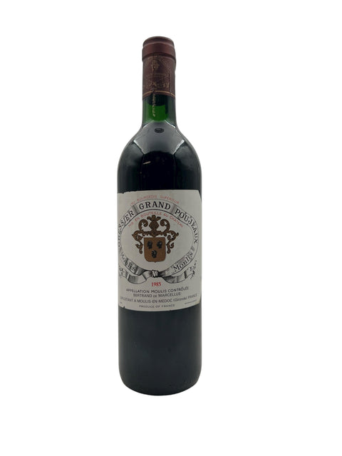 Flasche Rotwein Grand Poujeaux Bertrand de Marcellus 1985