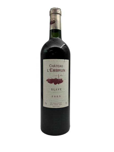 Flasche Rotwein Blaye Château L'Embrun 2005