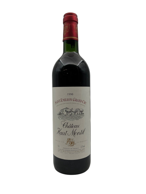 Flasche Rotwein Château Haut-Montil 1998 Saint-Émilion Grand Cru