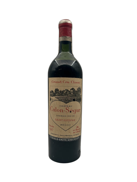 Flasche Château Calon-Ségur 1947, ein exklusiver französischer Rotwein