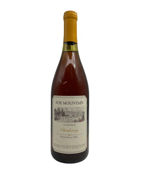 Flasche Fox Mountain Chardonnay aus dem Jahr 1987 Reserve