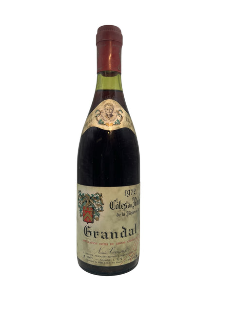 Flasche Rotwein Côtes du Rhône Grandal 1972