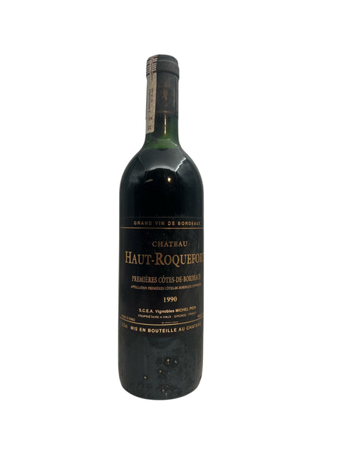 Flasche Haut-Roquefort Bordeaux-Rotwein 1990