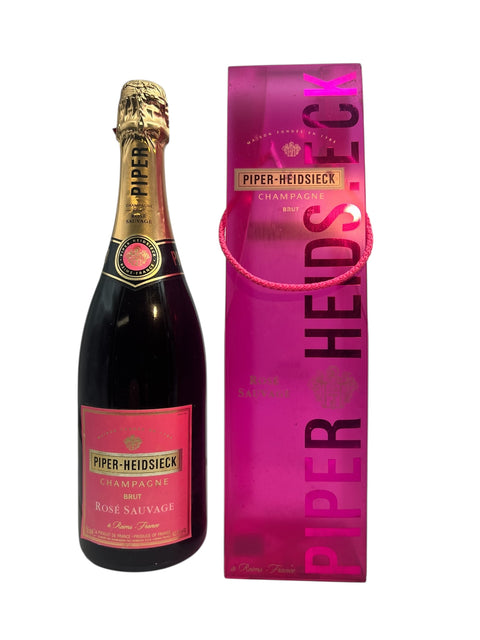 Flasche und Schachtel Piper-Heidsieck Rosé Sauvage Champagner