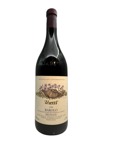 Flasche Barolo Vietti 1995 mit Etikett
