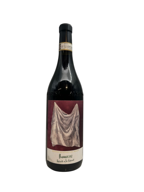 Flasche Barolo Delicato e Joe Barbrisca 2012 mit künstlerischem Etikett
