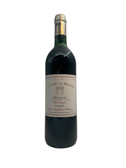Flasche Rotwein Château La France Médoc Jahrgang 1990