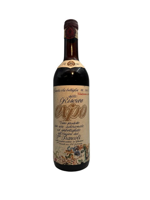Flasche Rotwein Riserva Expo Francoli 1972