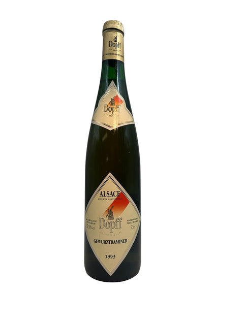 Flasche Gewürztraminer 1993 von Dopff im Elsass