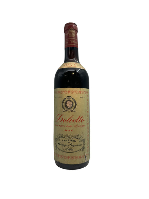 Flasche Dolcetto Valfieri 1971 italienischer Rotwein