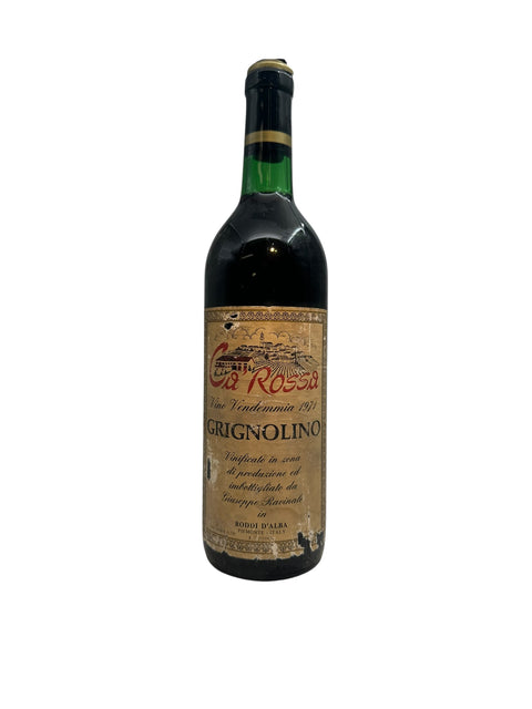 Flasche Rotwein Grignolino Ca' Rossa 1971