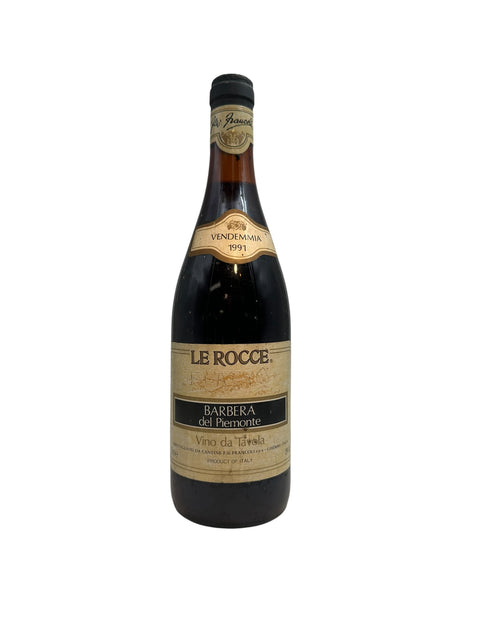 Flasche Rotwein Barbera del Piemonte Le Rocce 1991