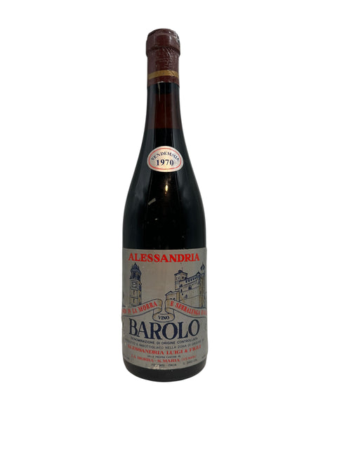 Flasche Barolo Alessandria 1970 mit Etikett