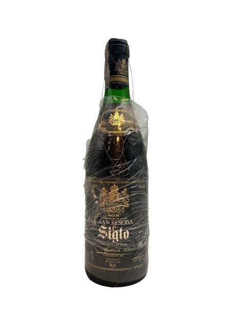 Flasche Gran Reserva Siglo 1982 in Plastik verpackt