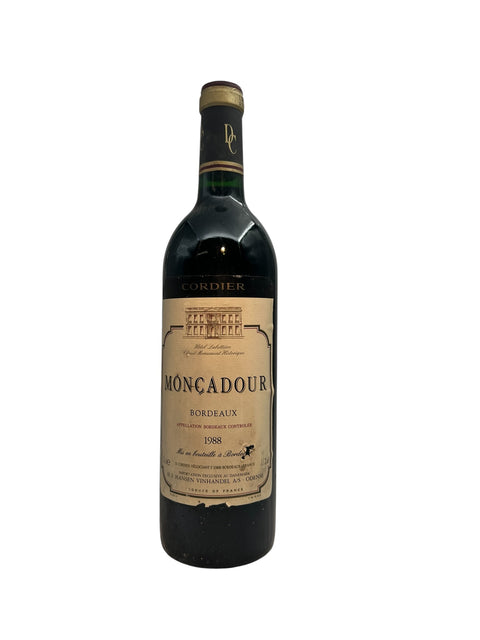 Flasche Môncadour Cordier 1988 Bordeaux-Rotwein