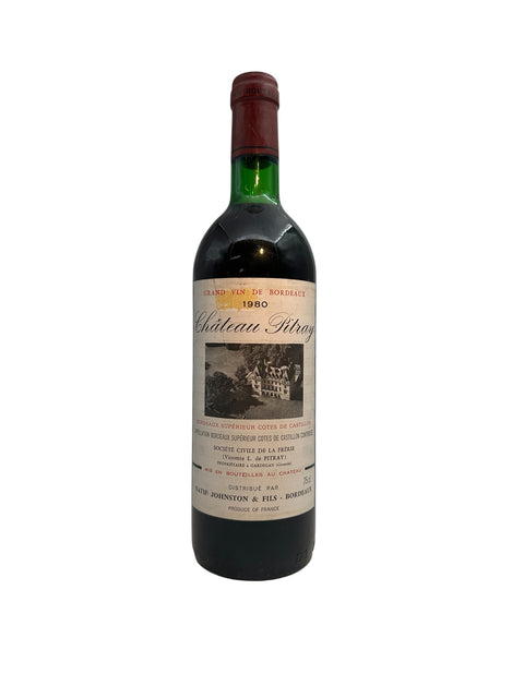 Flasche Rotwein Château Pitray 1980