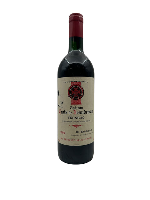 Flasche Rotwein Château Croix de Jeandeman 1986 Fronsac