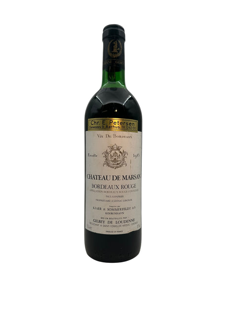 Flasche Chateau de Marsan Bordeaux Rouge 1985