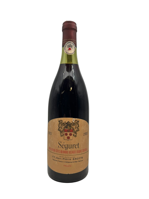 Bouteille de vin rouge Séguret Jean-Pierre Brotte 1983