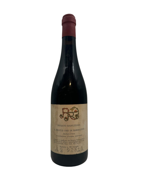 Flaske af Il Bricco 1988 rødvin fra Renato Rabezzana