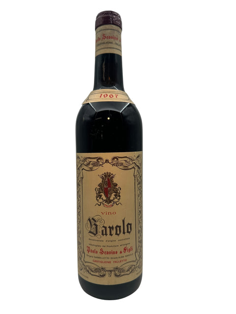 Barolo Paolo Scavino 1967 Flasche mit Etikett