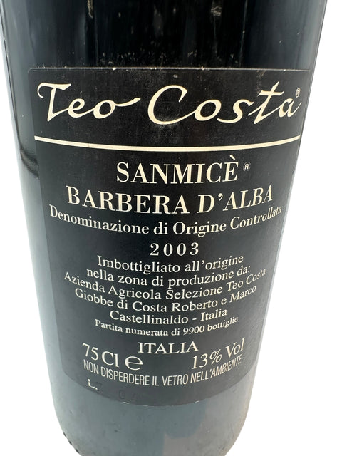 Flasche Sanmicè Teo Costa 2003 Barbera d'Alba