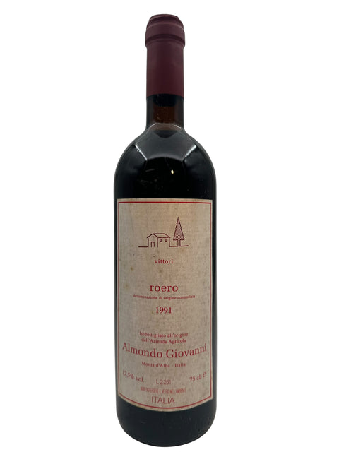 Flasche Rotwein Roero Almondo Giovanni 1991