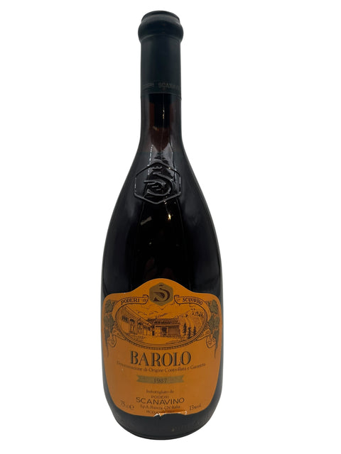 Flasche Rotwein Barolo Poderi Scanavino 1987