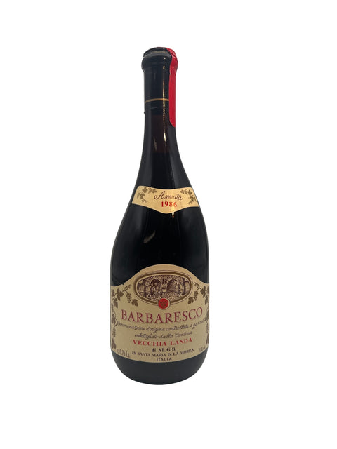 Bouteille de vin rouge Barbaresco Vecchia Landa 1986